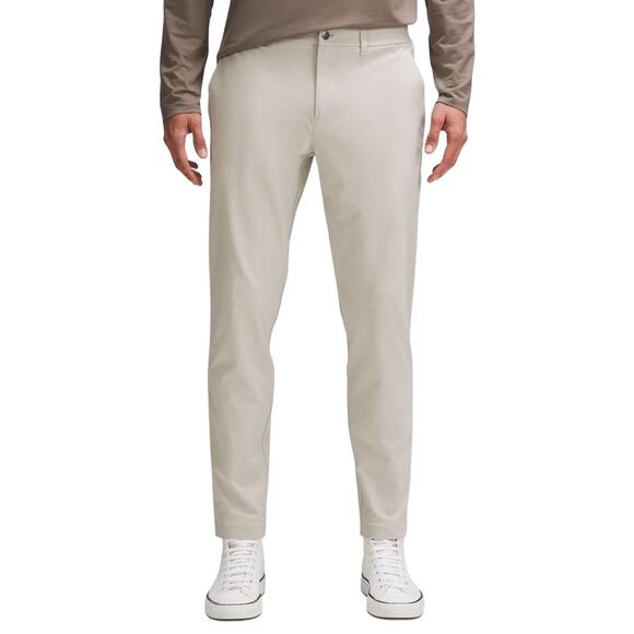 Lululemon ABC Slim Fit Trouser Warpstreme Raw Linen Khaki Men's 31 x 31 EUC - Picture 1 of 9